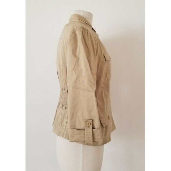 Light Tan Jacket Button-Up Long Sleeved Size Small - Picture 2 of 5